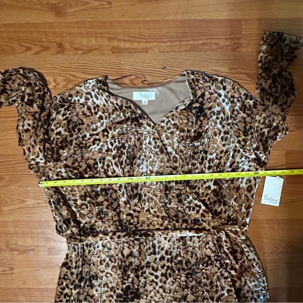 Nurture Westbound Plus Size 3X Faux Wrap Belt Dress Animal Print Velvet Burnout - Picture 14 of 16